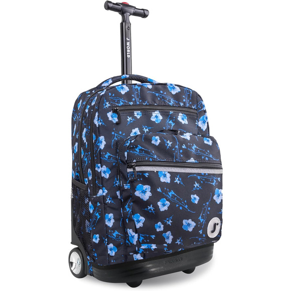 Sundance Rolling Backpack, 20x13x9 (HxWxD), Girl Boy Roller Bookbag, Night Bloom - Picture 1 of 8